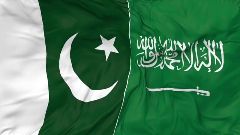 Hero: “Riyadh skyline at dusk with Al-Yamamah Palace and strategic overlay lines” Sec1 Signing: “Hands signing the Saudi–Pakistan defense agreement with flags” Sec2 Timeline: “Infographic map showing milestones in Saudi–Pakistan defense cooperation” Sec3 Diagram: “Conceptual shield diagram of Pakistan–Saudi nuclear deterrence” Sec4 Montage: “Split image of Doha skyline strike and Riyadh handshake” Sec5 Map: “Regional map showing Saudi–Pakistan deterrence linkages” Sec6 Collage: “Collage of Washington and Beijing with energy routes” Sec7 Triptych: “Illustrations of India–Pakistan war, Iran–Saudi clash, and Israel–Saudi strike scenarios”